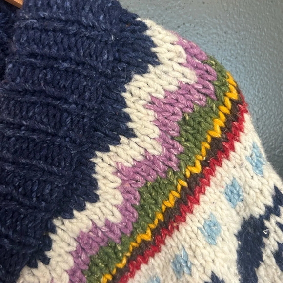 Invisible World vintage wool/cotton blend knit thick cardigan XL excellent cond - Picture 5 of 9